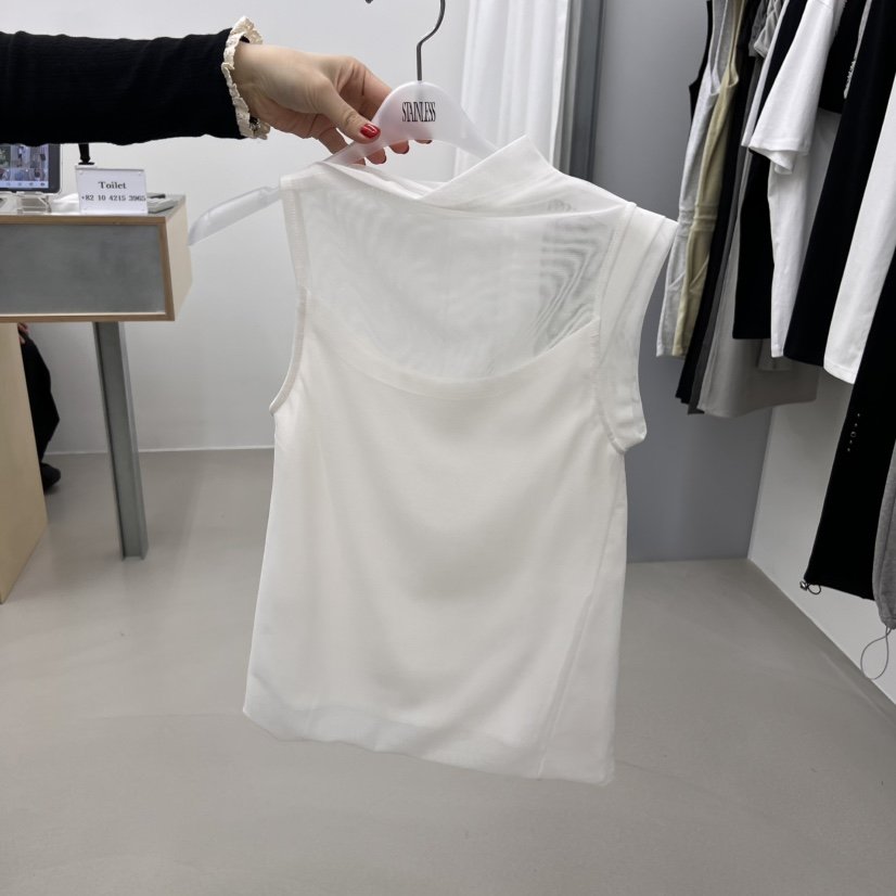 STAINLESS東大門實拍女裝新品真品25春夏人氣職業吊帶背心透視STAINLESS吊帶/背心