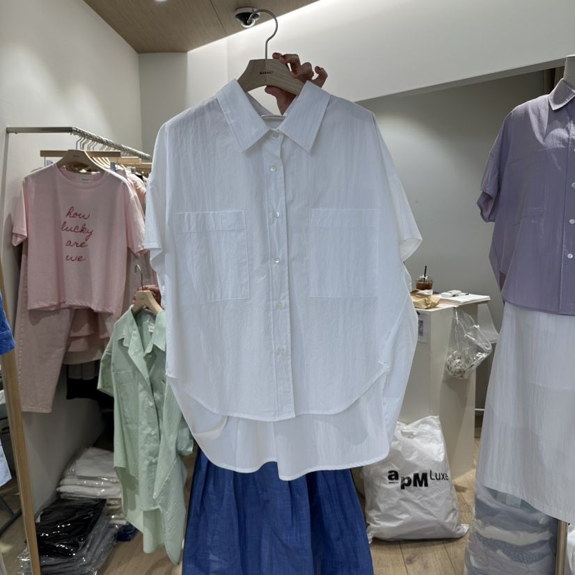 MARANT東大門實拍女士新款真品熱賣推薦襯衫蕾絲衫口袋寬松MARANT襯衫/蕾絲衫
