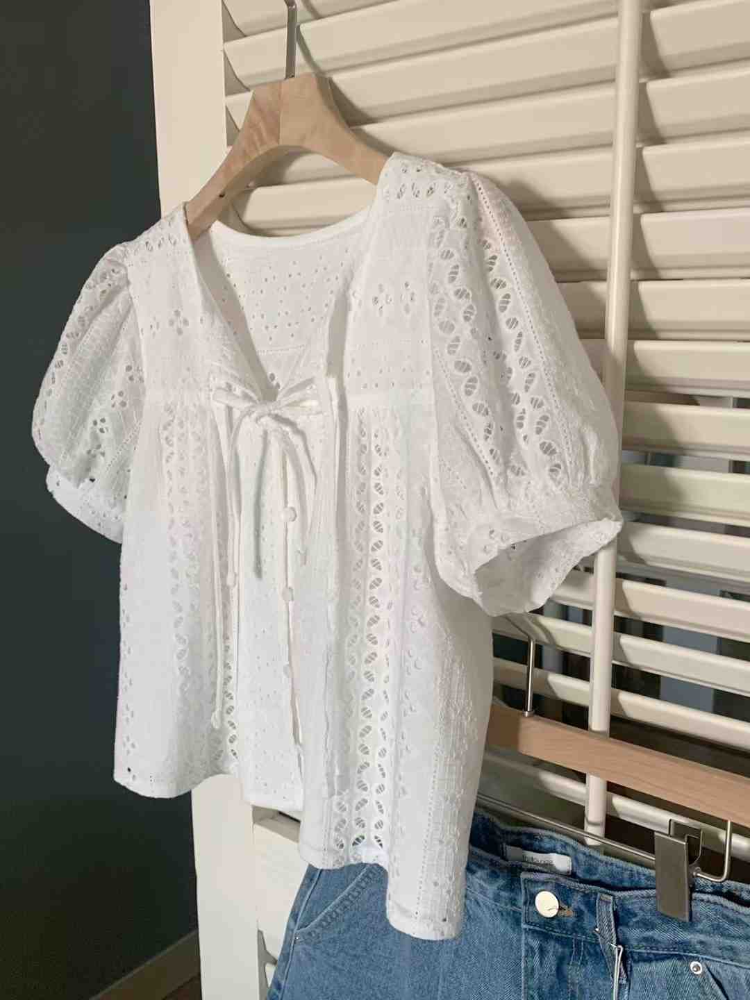 MELLOUNGE-멜라운지-T東大門代購女裝新品職業襯衫蕾絲衫MELLOUNGE-T襯衫/蕾絲衫
