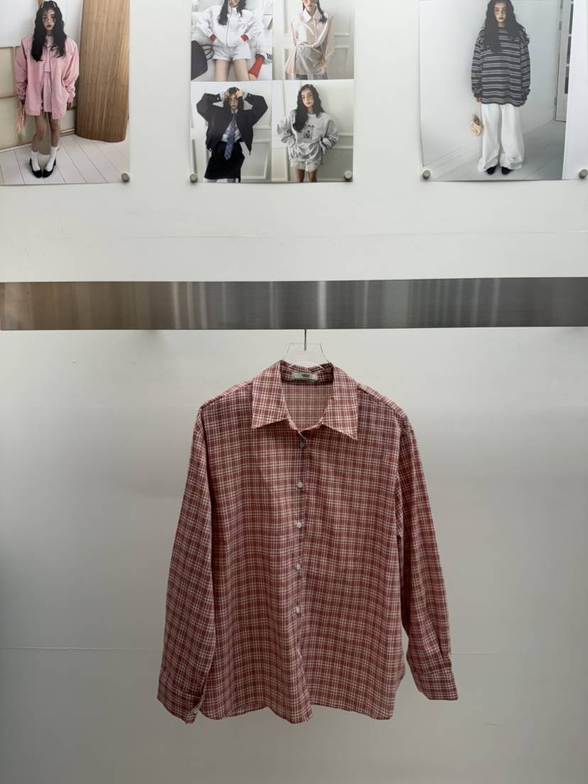 AMOOD韓國直郵女裝新品真品25春夏時尚推薦熱賣襯衫蕾絲衫格紋AMOOD襯衫/蕾絲衫