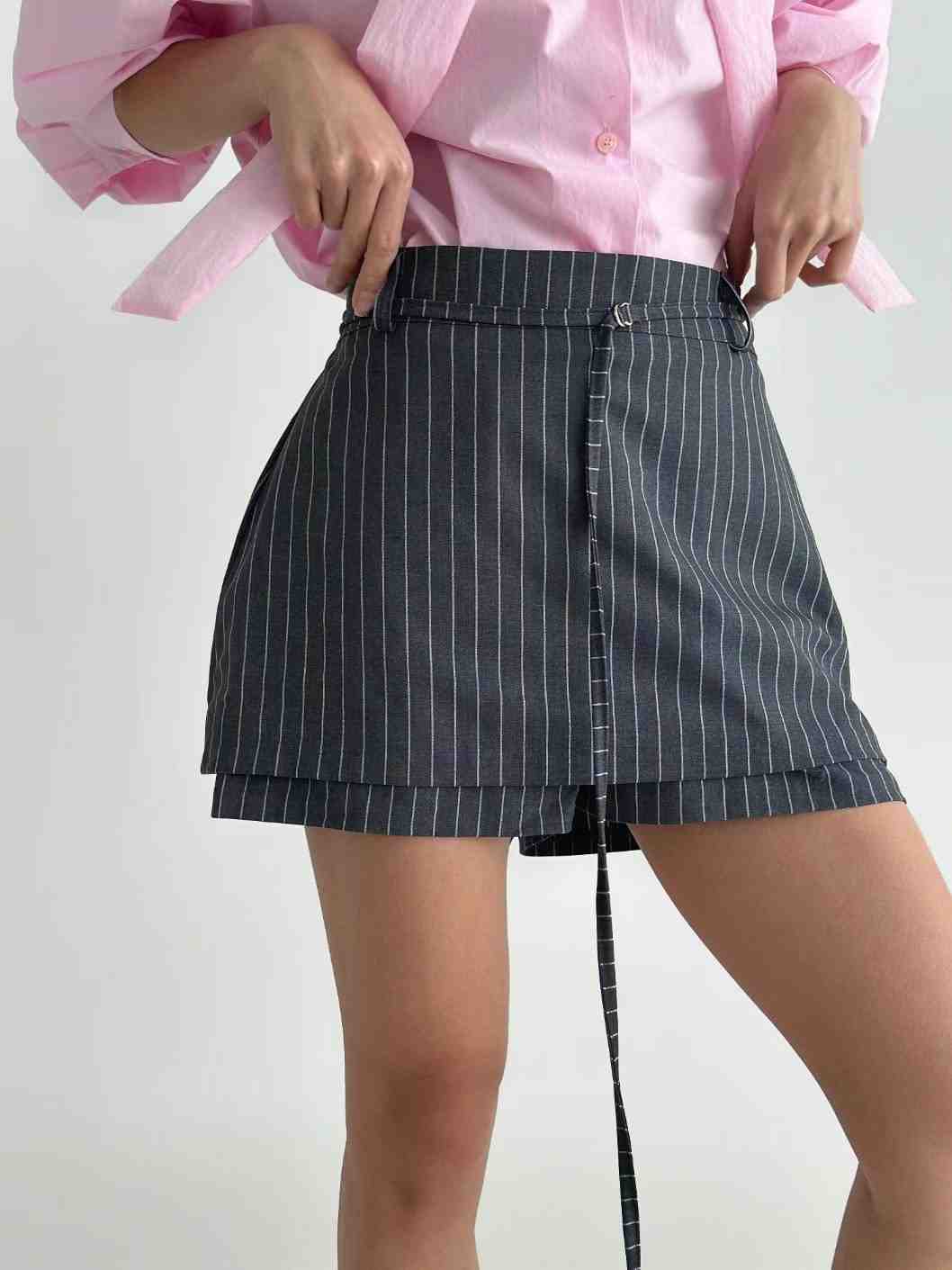 CELEB-셀럽-T韓國代購女士新款25春夏熱賣休閑裙褲含腰帶CELEB-T裙褲