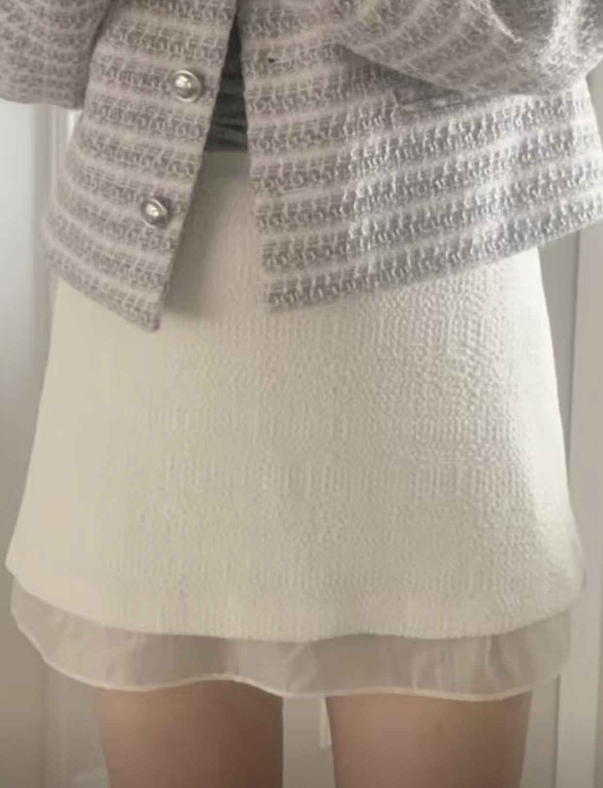 HAY KNOCK-헤이노크-OT直郵韓國代購㊣女裝新品25春夏短裙粗花呢HAY KNOCK-헤이노크-OT短裙