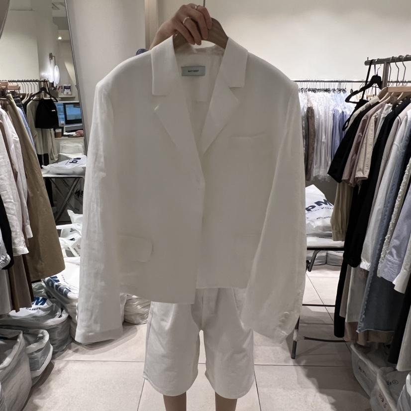 NAVYBURST韓國直郵㊣女裝新品25春夏熱賣人氣推薦夾克亞麻布NAVY BURST夾克