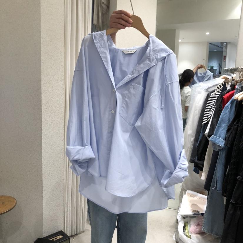 SSEMIENNE東大門代購女士新品人氣真品襯衫蕾絲衫不含內搭連帽SSEMIENNE襯衫/蕾絲衫