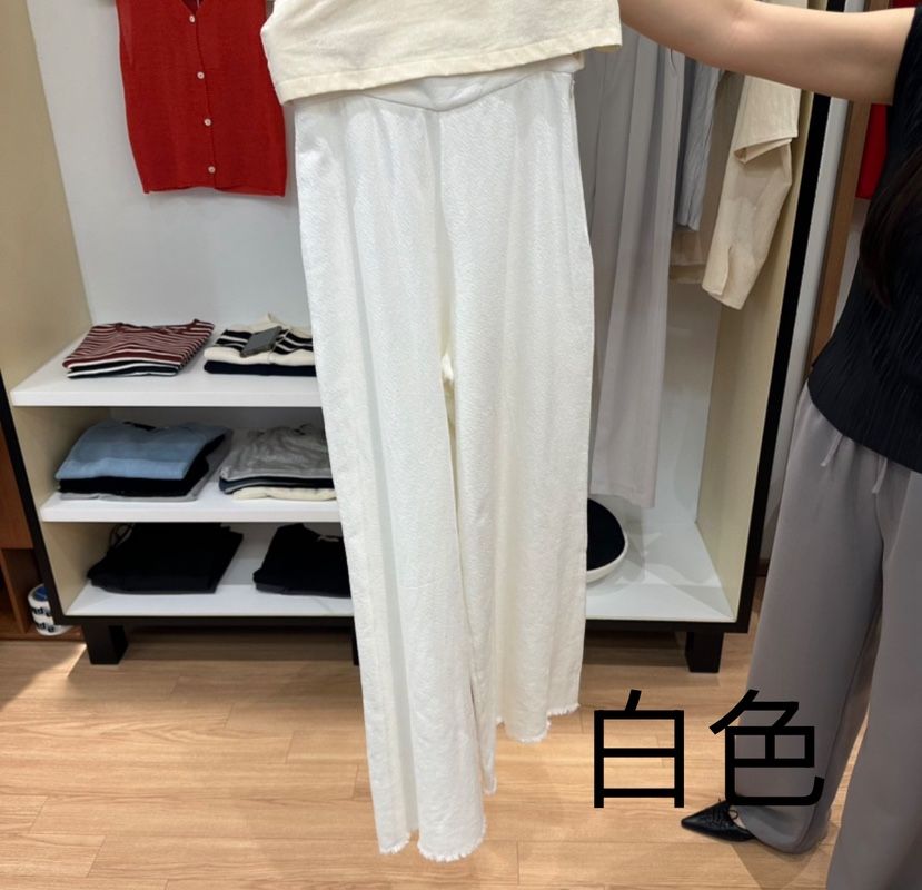 MUYBIEN韓國直郵女裝新品人氣職業推薦休閑熱賣25春夏休閑褲亞麻MUYBIEN休閑褲