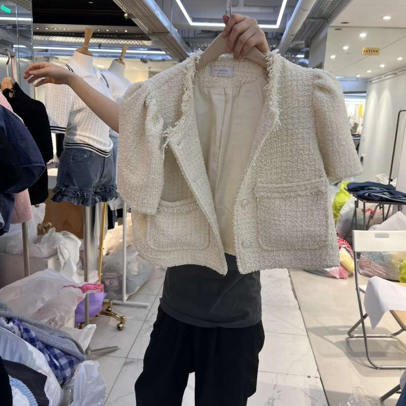 SAGE BRUSH東大門代購女裝新品人氣職業熱賣25春夏夾克粗花呢SAGE BRUSH夾克