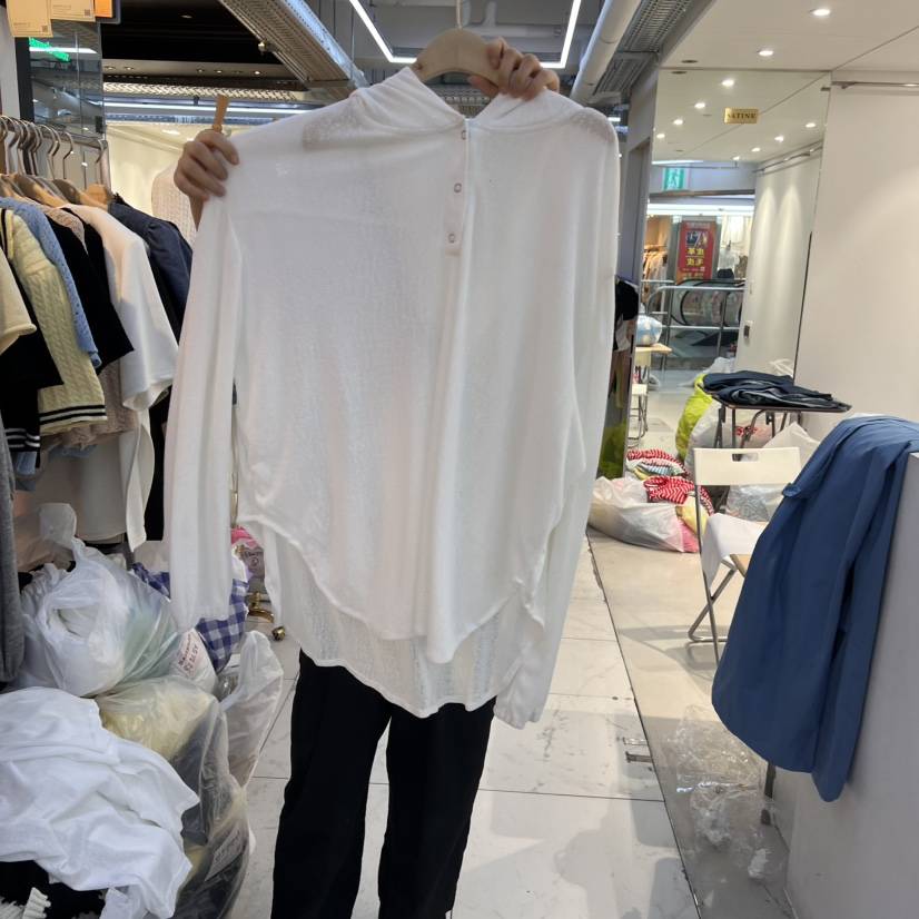 SAGE BRUSH東大門代購女裝新款25春夏熱賣長袖T恤兜帽亞麻SAGE BRUSH長袖T恤