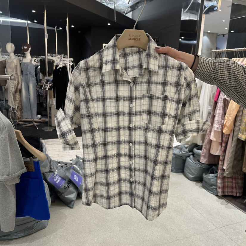 SUNDER MARKET東大門代購女裝新品休閑25春夏真品襯衫蕾絲衫SUNDER MARKET襯衫/蕾絲衫
