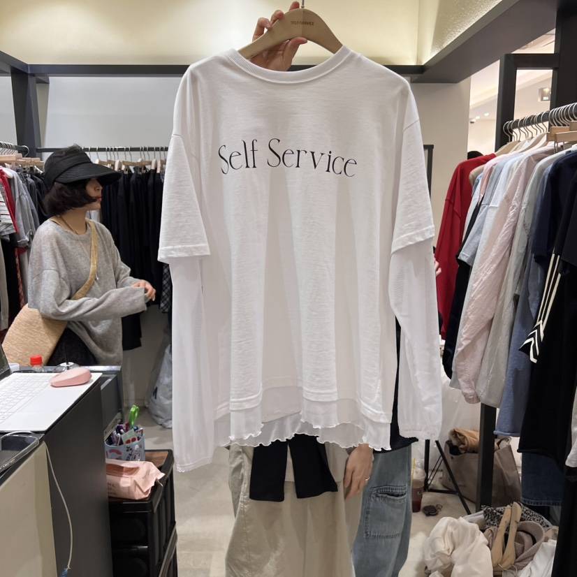 SELF SERVICE東大門代購女士新品熱賣推薦時尚長袖T恤假兩件SELF SERVICE長袖T恤