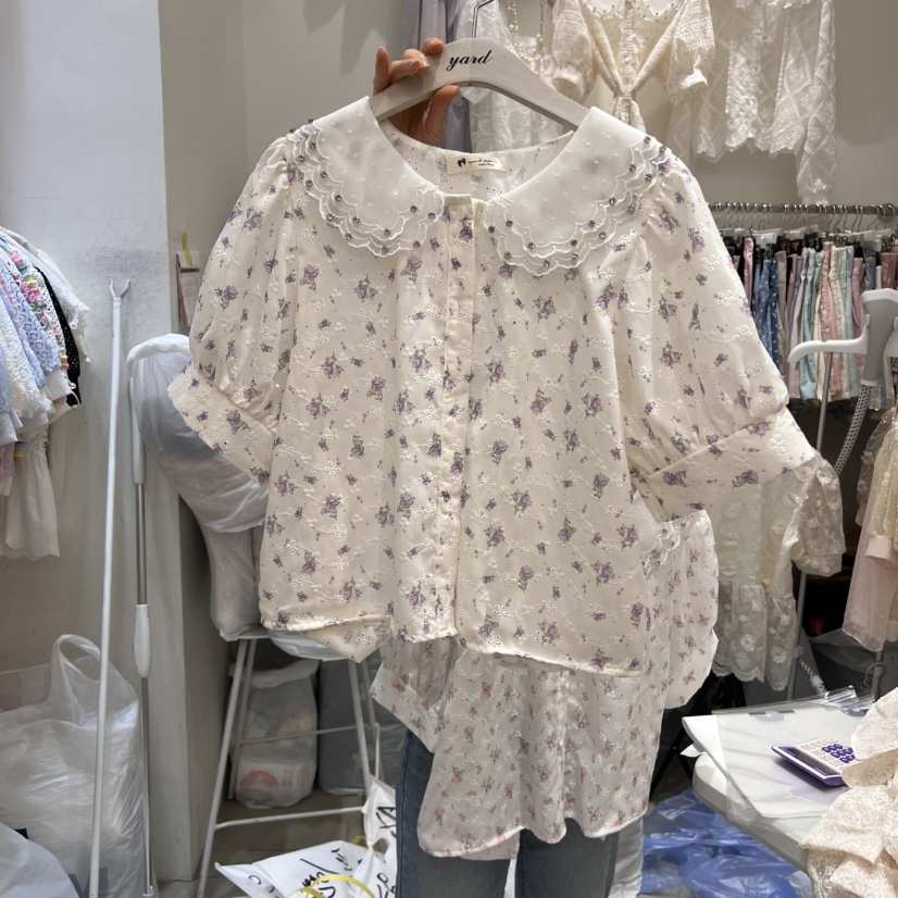 YARD東大門代購女士新品25春夏人氣熱賣休閑真品襯衫蕾絲衫YARD襯衫/蕾絲衫