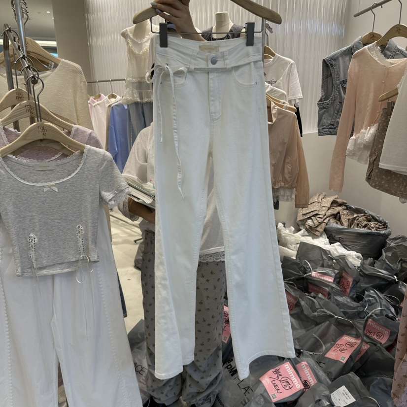 MIMME韓國直郵㊣東大門實拍女裝新品時尚人氣休閑休閑褲含腰繩MIMME休閑褲