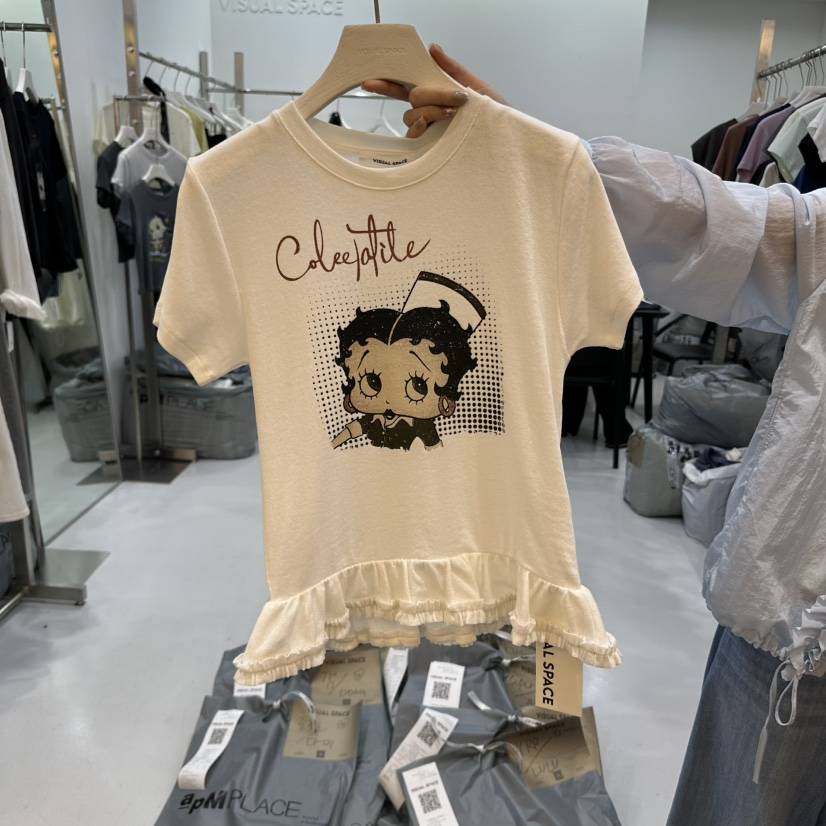VISUAL SPACE東大門實拍女士新品推薦人氣真品休閑時尚T恤VISUAL SPACET恤