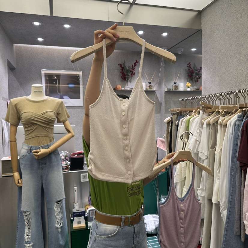 BABYTOUCH東大門直郵女士新品休閑人氣時尚吊帶背心柔軟亞麻BABYTOUCH吊帶/背心