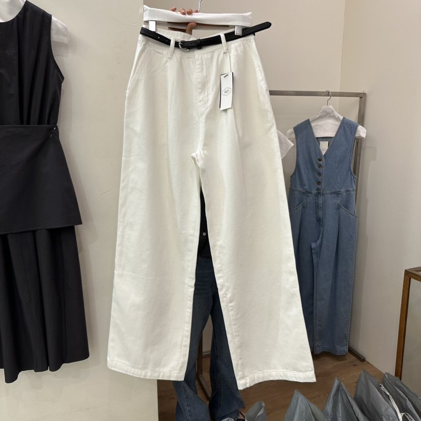 AGO韓國代購女士新品職業熱賣時尚休閑休閑褲不含腰帶褶皺亞麻AGO休閑褲