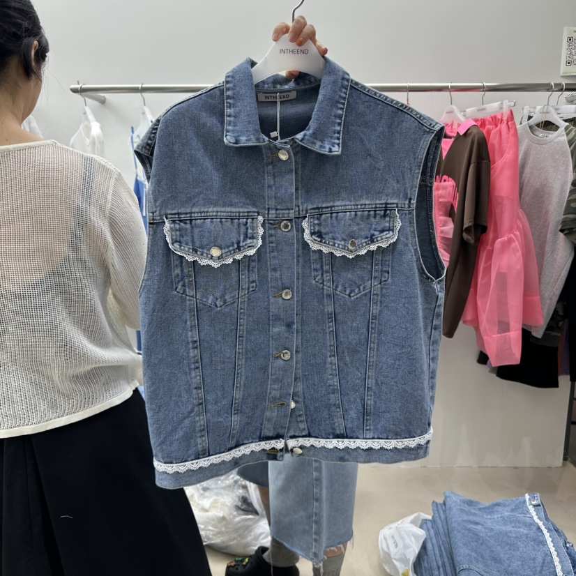 INTHEEND韓國直郵女士新款職業熱賣休閑時尚真品25春夏馬甲蕾絲INTHEEND馬甲