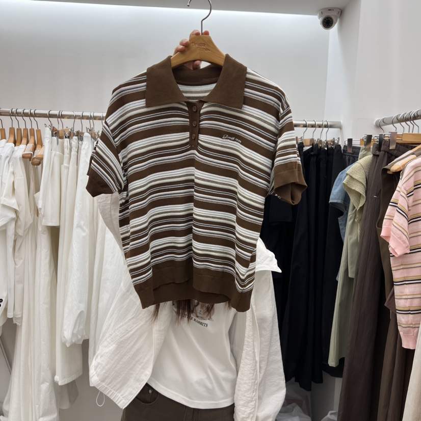 DRESS ROOM東大門實拍女裝新款推薦人氣真品熱賣針織衫條紋DRESS ROOM針織衫