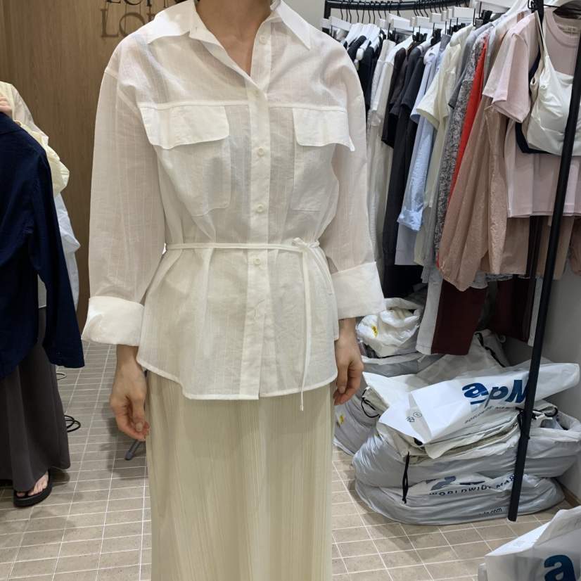 LOFN東大門實拍女士新品真品職業時尚人氣25春夏襯衫蕾絲衫LOFN襯衫/蕾絲衫