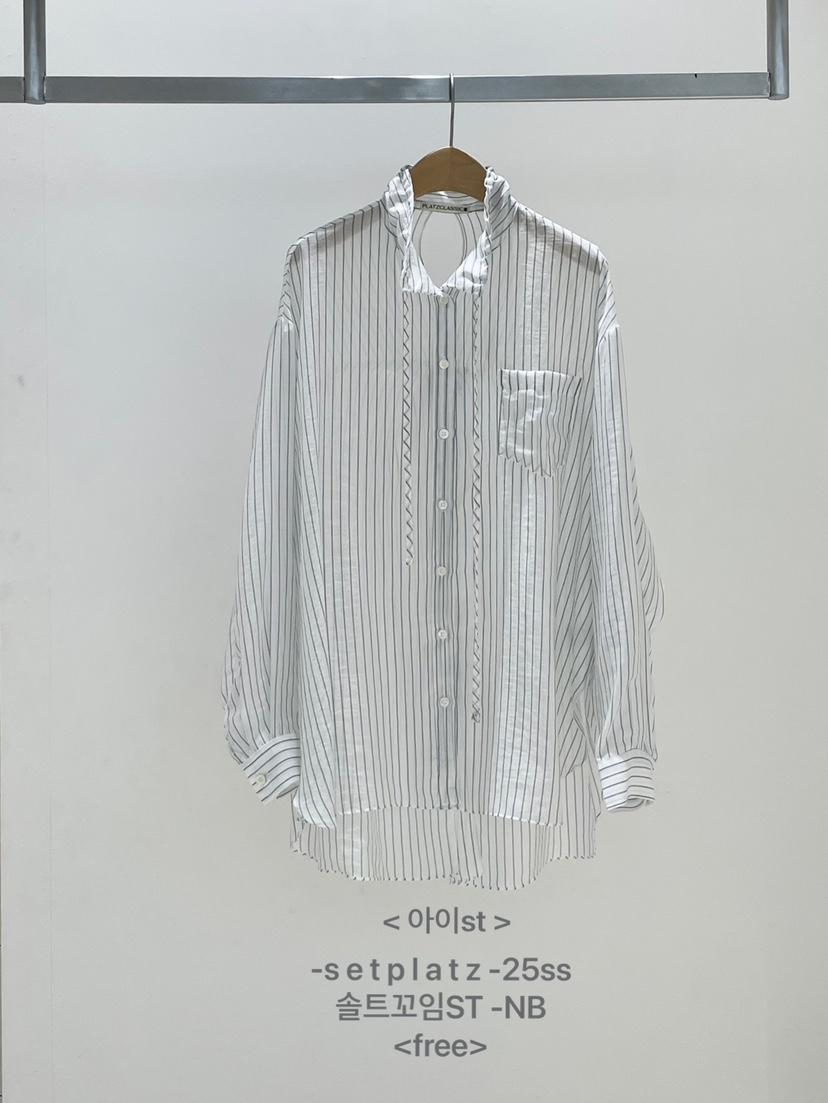 SETPLATZ韓國代購女士新品熱賣時尚真品25春夏職業襯衫蕾絲衫PLATZCLASSIC襯衫/蕾絲衫