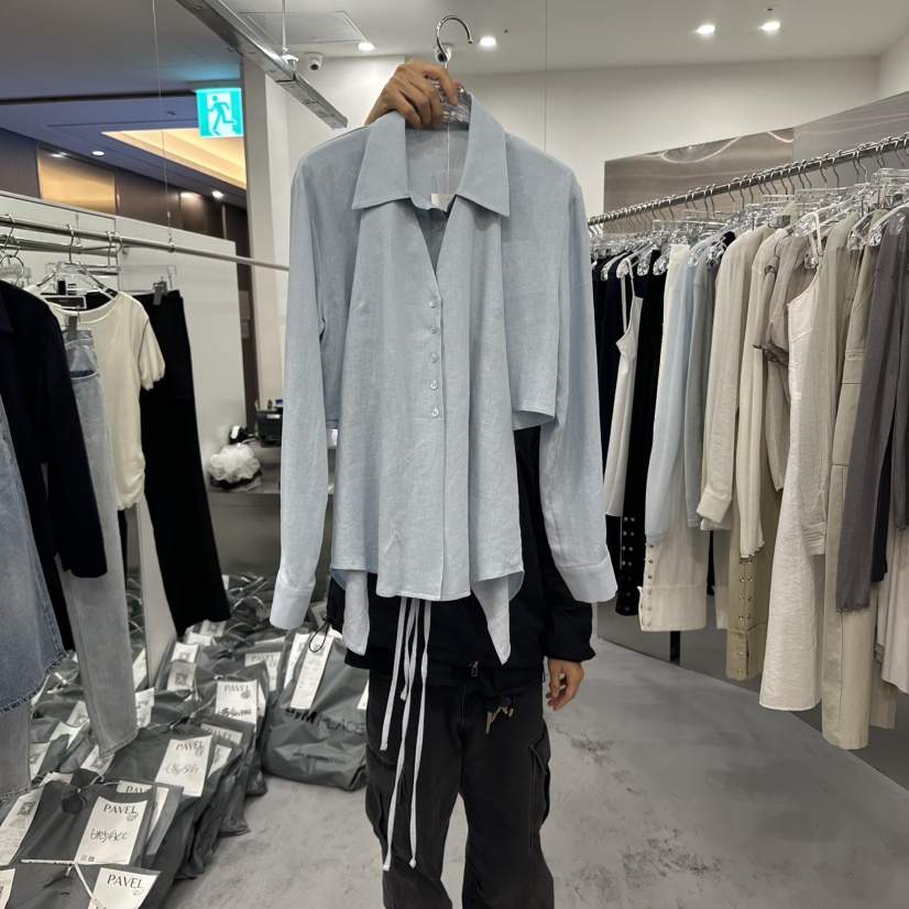 PAVEL韓國直郵女裝新品推薦25春夏休閑職業套裝兩件套短款亞麻PAVEL套裝