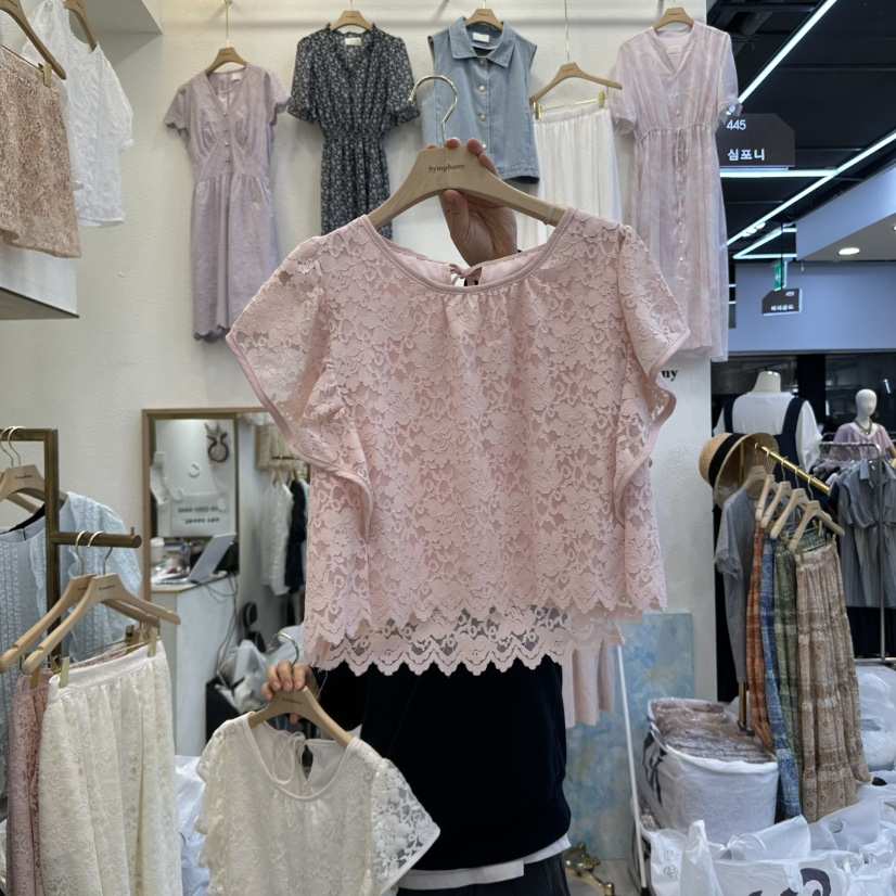 SYMPHONY韓國直郵㊣女裝新品熱賣休閑時尚人氣襯衫蕾絲衫流蘇SYMPHONY襯衫/蕾絲衫