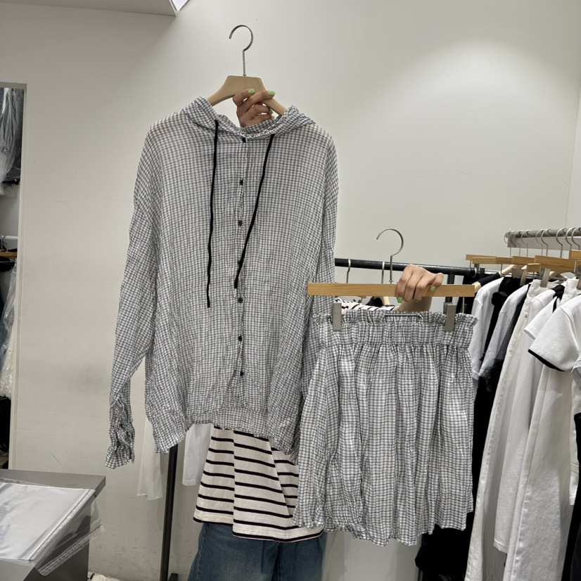REPELLER韓國直郵㊣女裝新品25春夏熱賣休閑人氣套裝套裝格紋REPELLER套裝