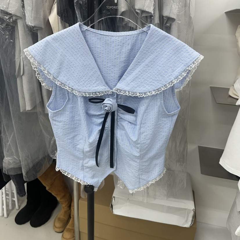 TOPDRESSING韓國㊣直郵東大門代購女裝新款休閑時尚襯衫蕾絲衫TOPDRESSING襯衫/蕾絲衫