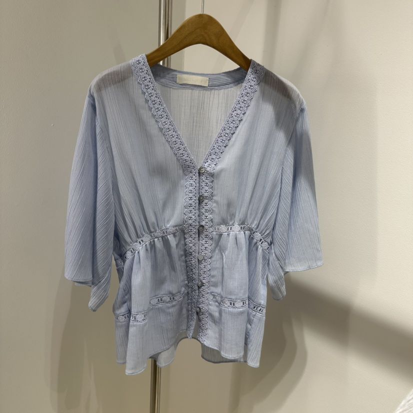 ART IS OVER直郵韓國代購㊣女裝新品25春夏休閑襯衫蕾絲衫ART IS OVER襯衫/蕾絲衫