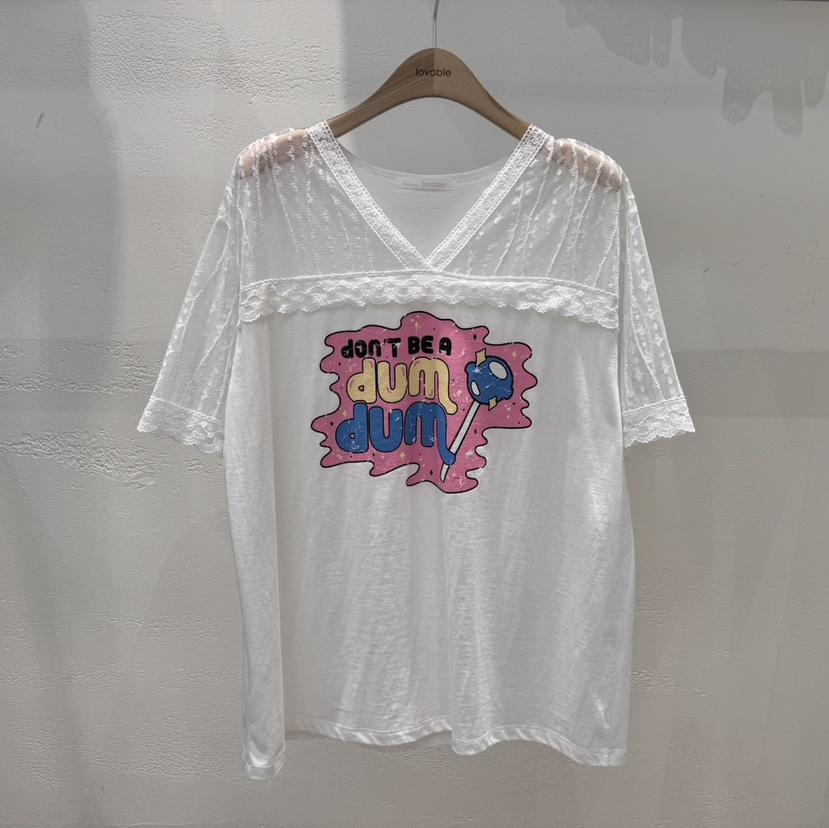 LOVABLE韓國直郵女裝新品真品熱賣25春夏休閑時尚推薦職業T恤LOVABLET恤