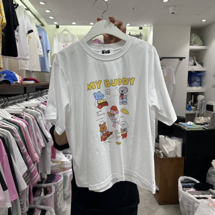 EVE東大門代購女裝新品休閑時尚職業熱賣25春夏真品推薦T恤EVET恤