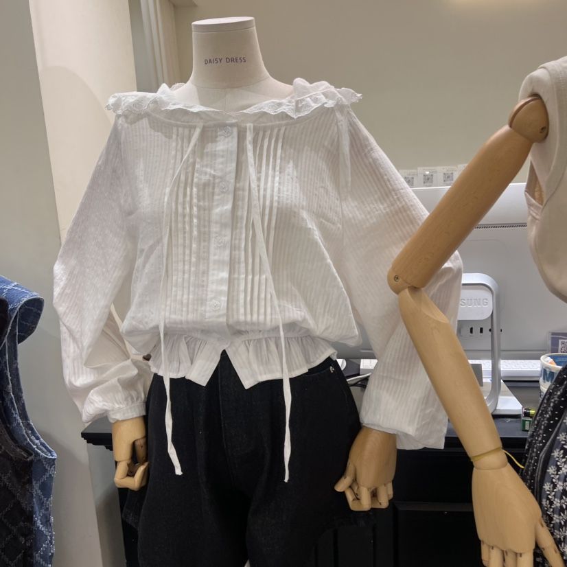 DAISY DRESS東大門實拍女裝新款25春夏人氣襯衫蕾絲衫兜帽DAISY DRESS襯衫/蕾絲衫