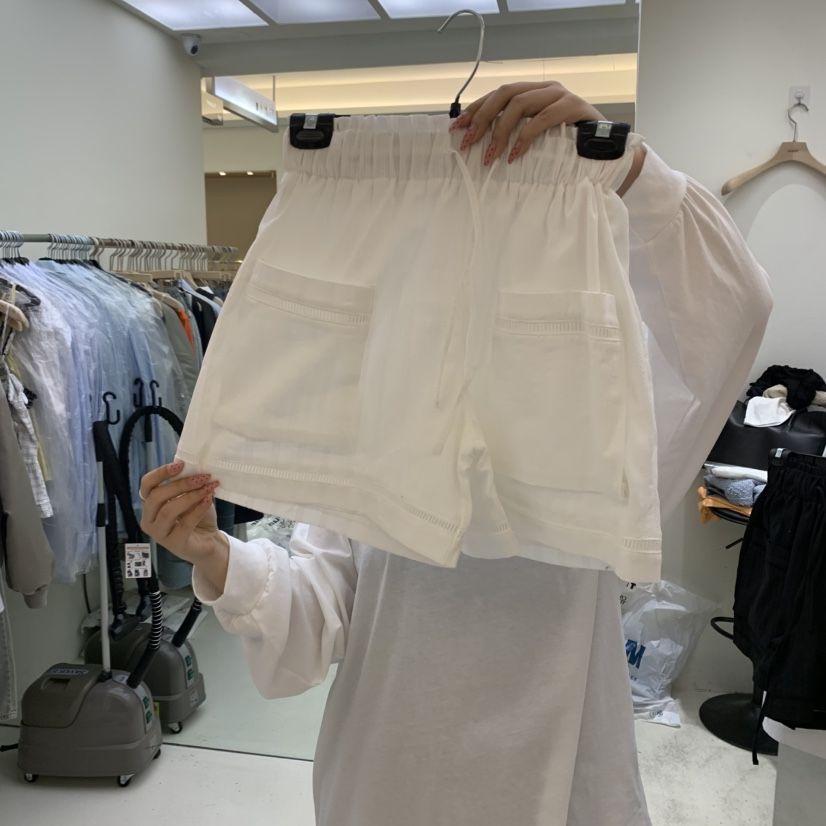 FLAUNT韓國直郵㊣東大門實拍女裝新款人氣25春夏短褲口袋蕾絲FLAUNT短褲