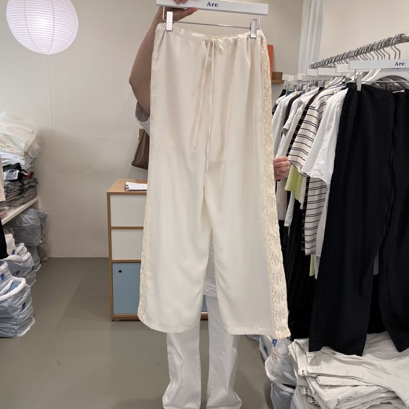 ARE韓國直郵㊣東大門實拍女裝新品熱賣25春夏休閑休閑褲蕾絲ARE YOU/ARE休閑褲