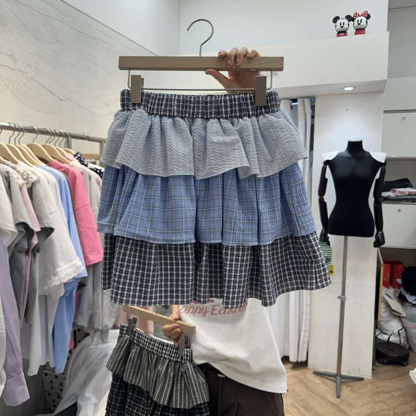 DE LINE直郵韓國代購㊣女裝新品時尚休閑推薦人氣25春夏短裙DE LINE短裙