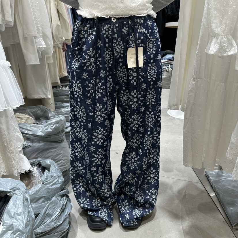 RE STYLE-Q東大門代購女士新品推薦時尚休閑真品休閑褲刺繡RE STYLE休閑褲