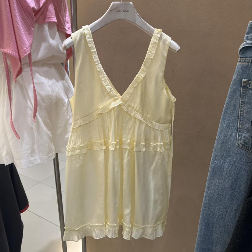 SOLOUNO韓國代購女裝新款休閑人氣時尚熱賣真品連衣裙荷葉邊SOLOUNO連衣裙