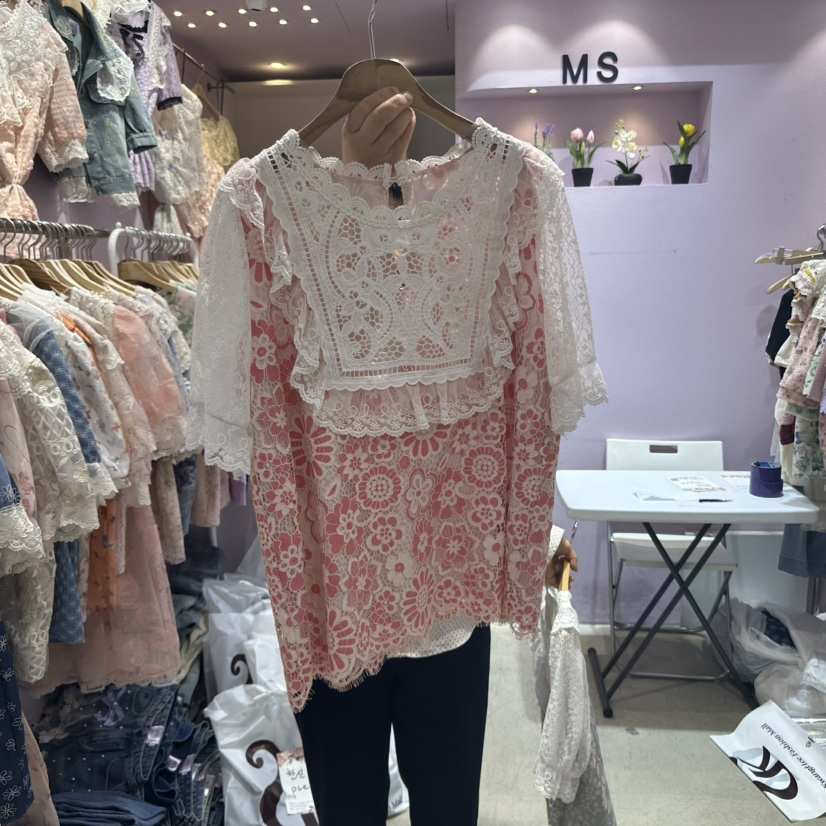 MS韓國直郵女士新品推薦人氣25春夏時尚真品熱賣襯衫蕾絲衫MS襯衫/蕾絲衫