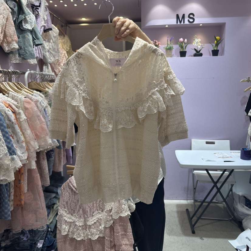 MS韓國代購女士新品時尚真品25春夏職業休閑熱賣襯衫蕾絲衫MS襯衫/蕾絲衫