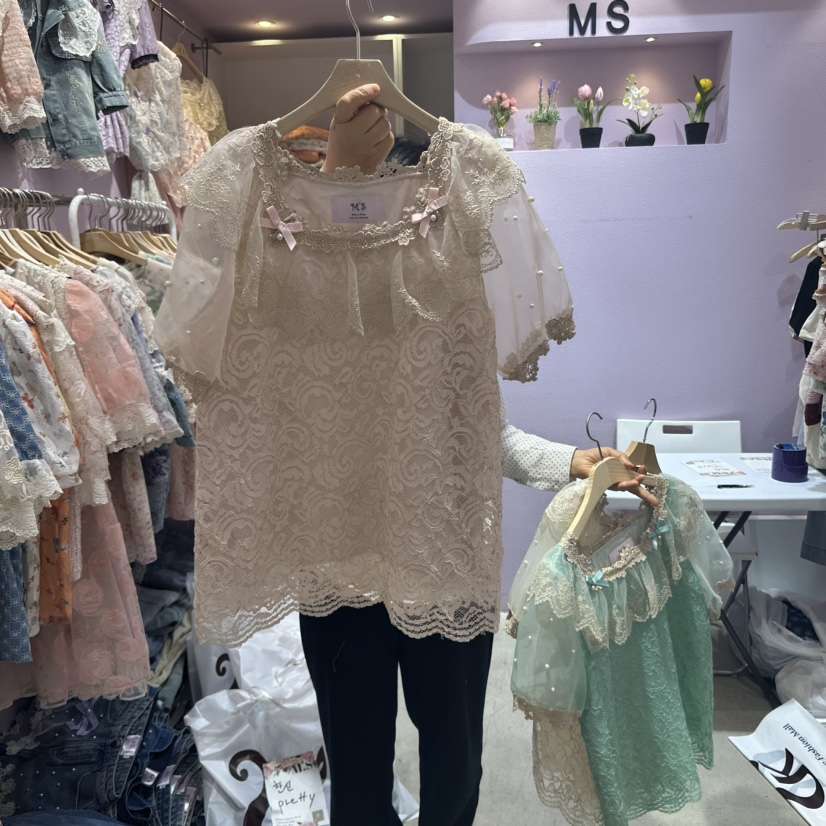 MS東大門實拍女裝新品休閑熱賣真品人氣推薦時尚襯衫蕾絲衫MS襯衫/蕾絲衫