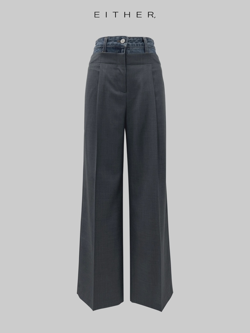 EITHER韓國直郵女裝新品25春夏人氣真品時尚職業熱賣休閑褲EITHER休閑褲