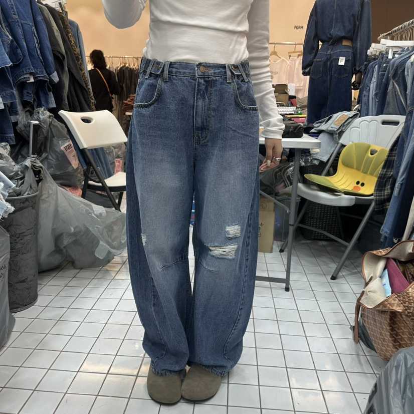 ITZEL韓國代購女裝新款熱賣25春夏真品時尚休閑人氣職業牛仔褲ITZEL牛仔褲