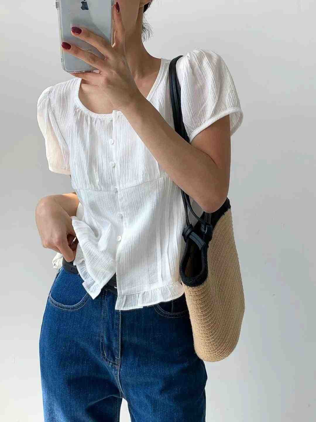 J ME東大門直郵女士新品人氣真品職業推薦熱賣休閑襯衫蕾絲衫J ME襯衫/蕾絲衫