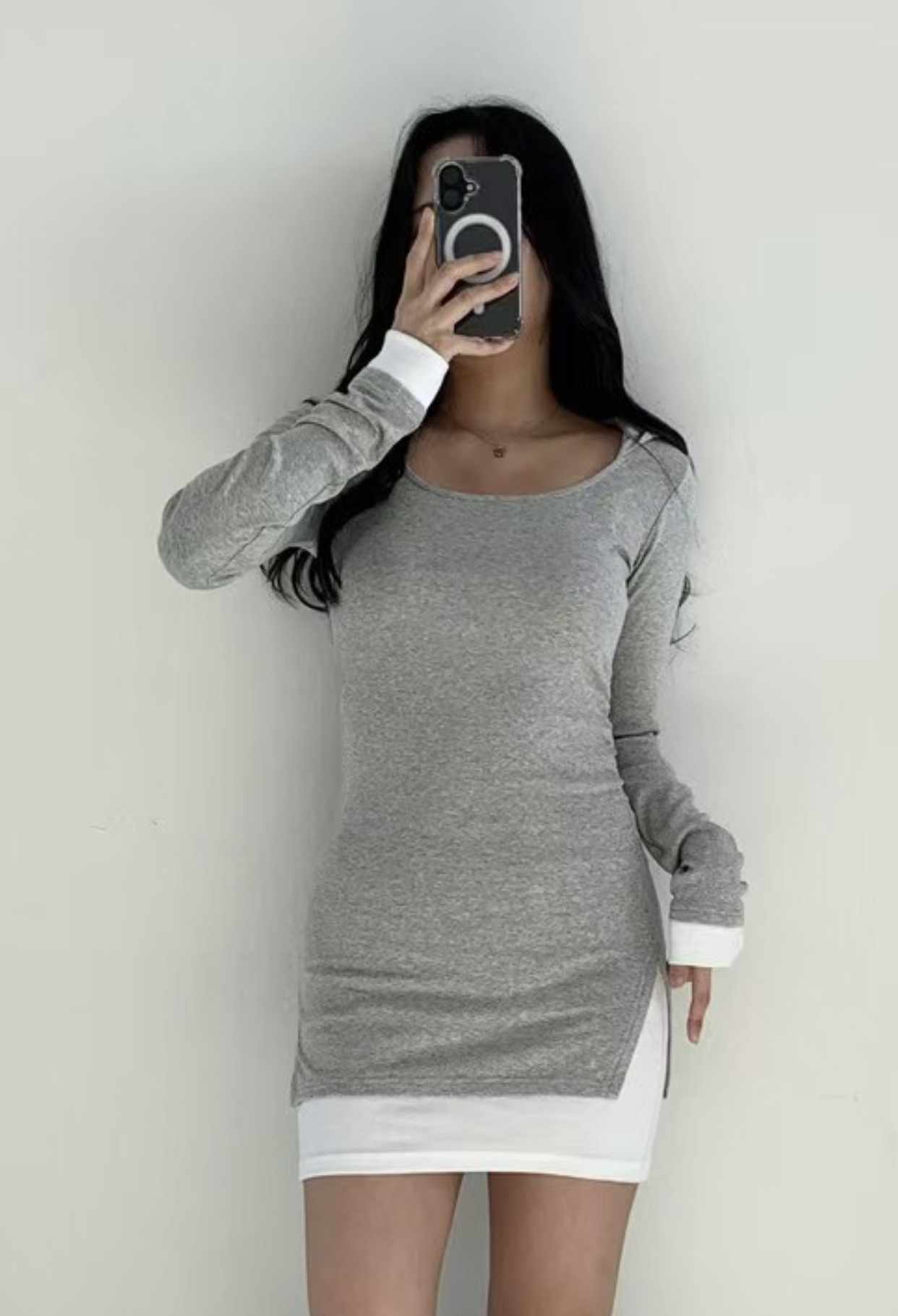 A BEL韓國直郵女士新品真品25春夏休閑推薦連衣裙連帽連衣裙A BEL連衣裙