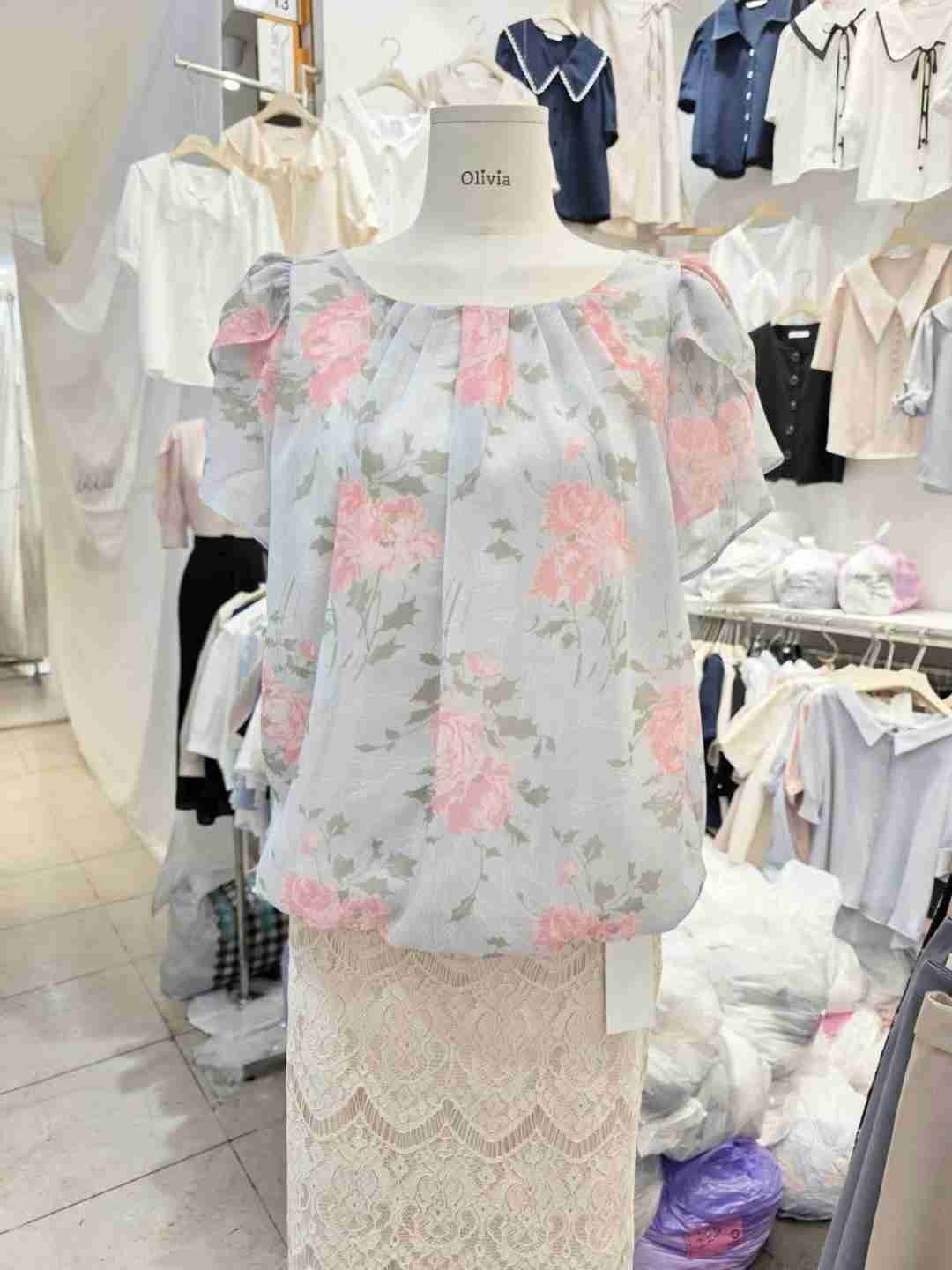 OLIVIA韓國直郵㊣東大門實拍女裝新品推薦時尚熱賣襯衫蕾絲衫OLIVIA襯衫/蕾絲衫
