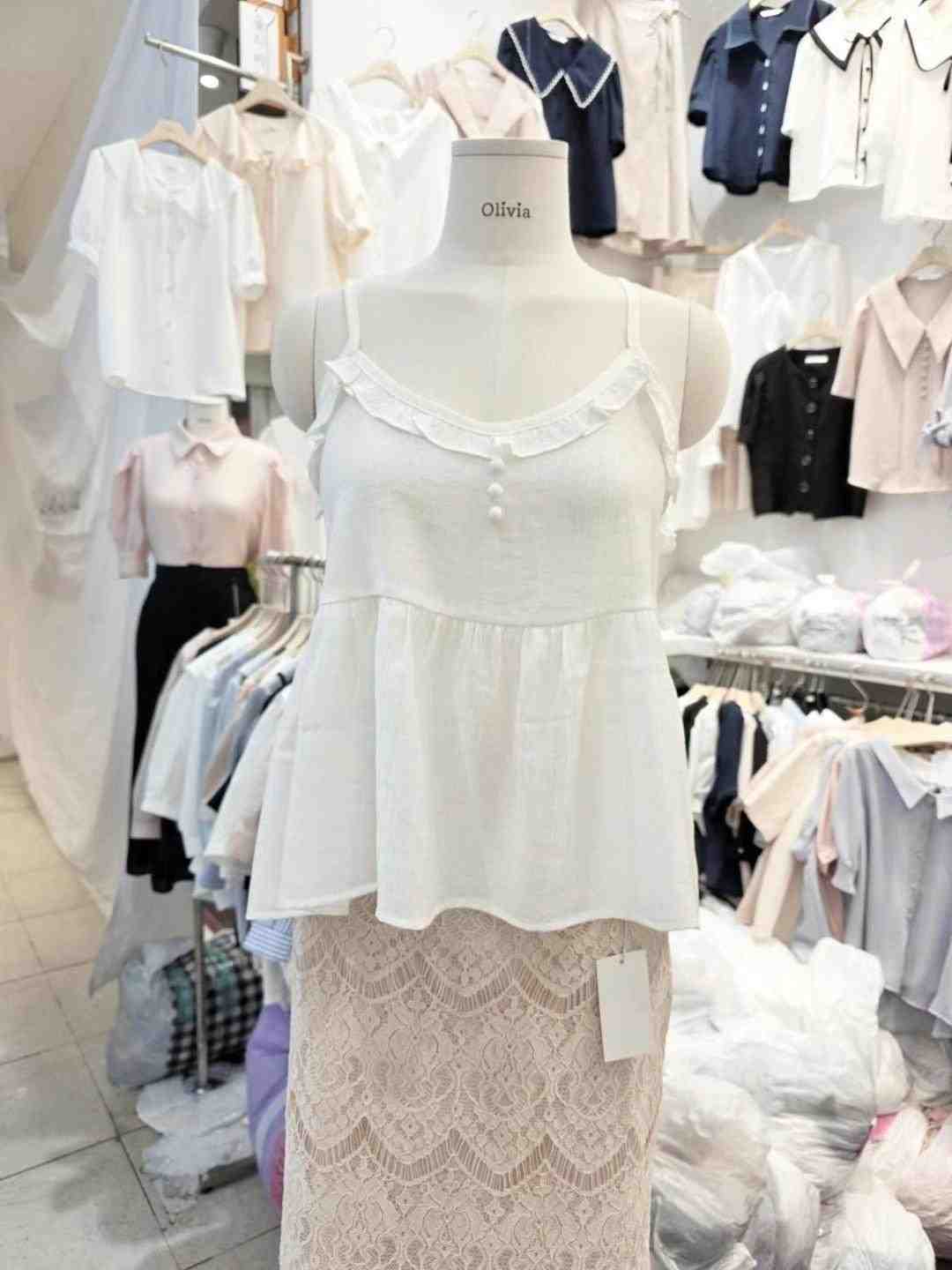 OLIVIA韓國㊣直郵東大門代購女裝新款推薦25春夏熱賣吊帶背心OLIVIA吊帶/背心