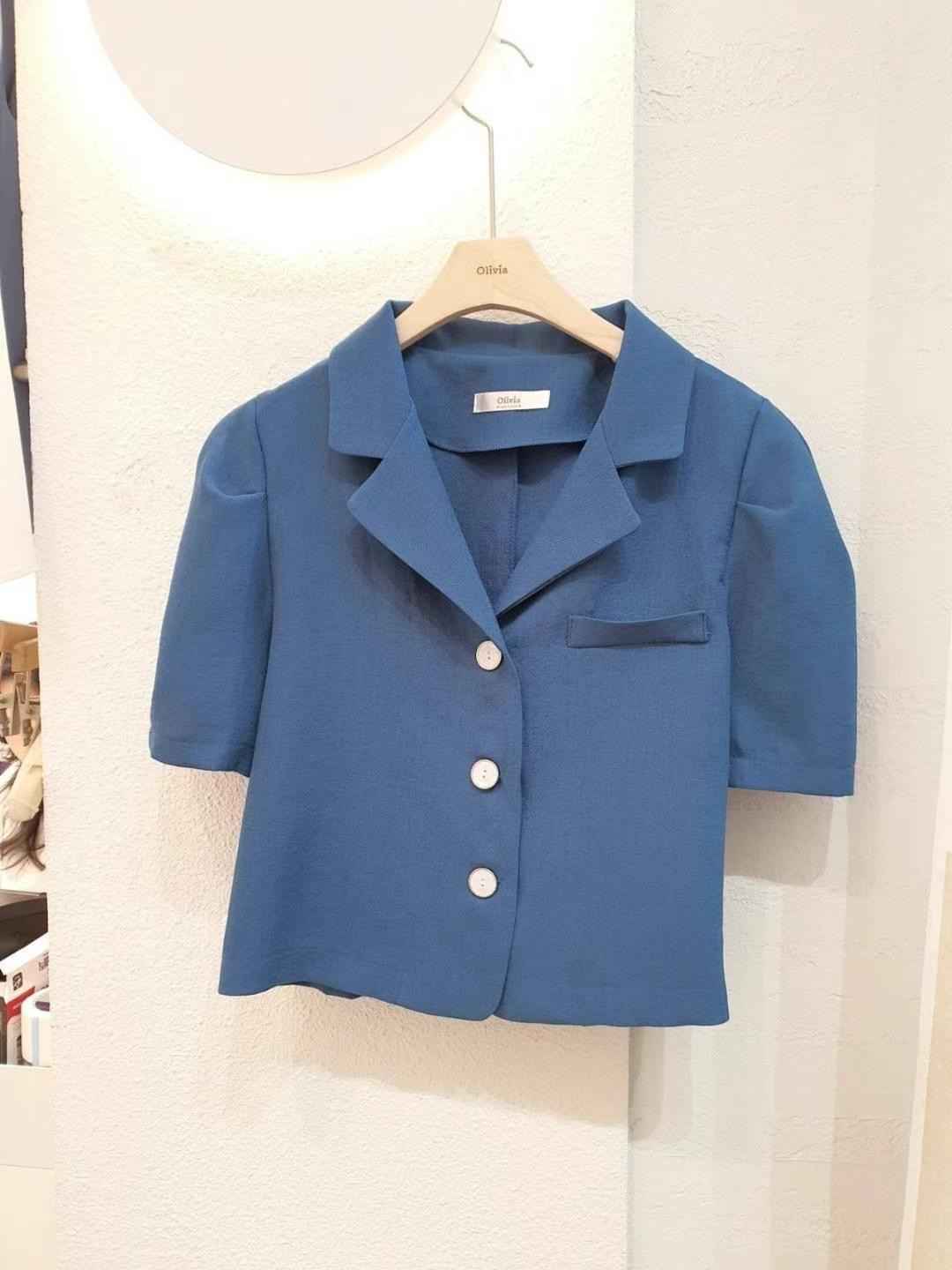 OLIVIA韓國㊣直郵東大門代購女裝新款熱賣時尚休閑襯衫蕾絲衫OLIVIA襯衫/蕾絲衫