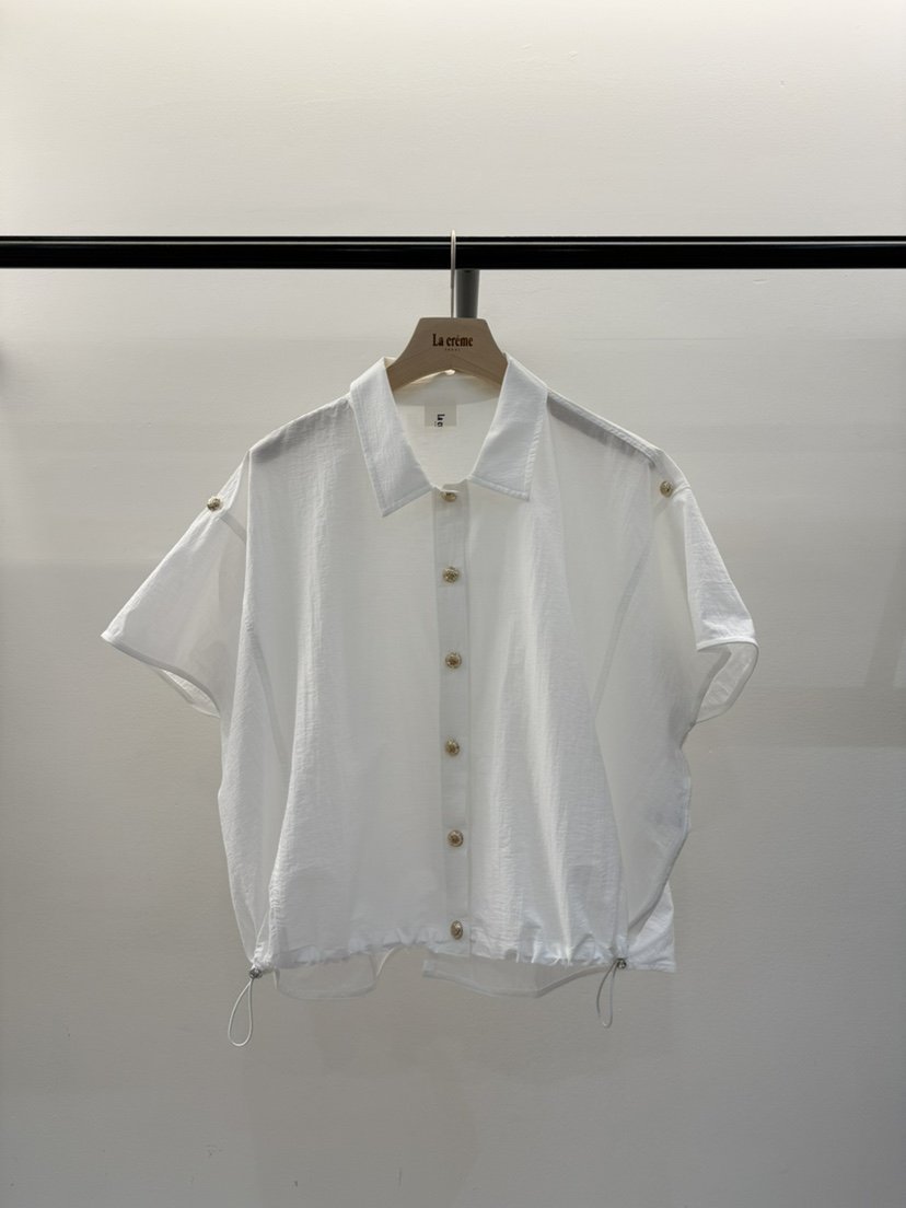 LA CREME韓國直郵㊣女裝新品人氣時尚25春夏襯衫蕾絲衫亞麻LA CREME襯衫/蕾絲衫