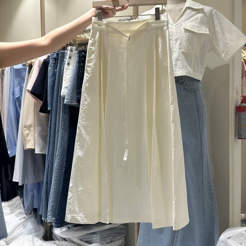 VINTAGE VIBE直郵韓國代購㊣女裝新品時尚休閑長裙口袋腰帶VINTAGE VIBE長裙