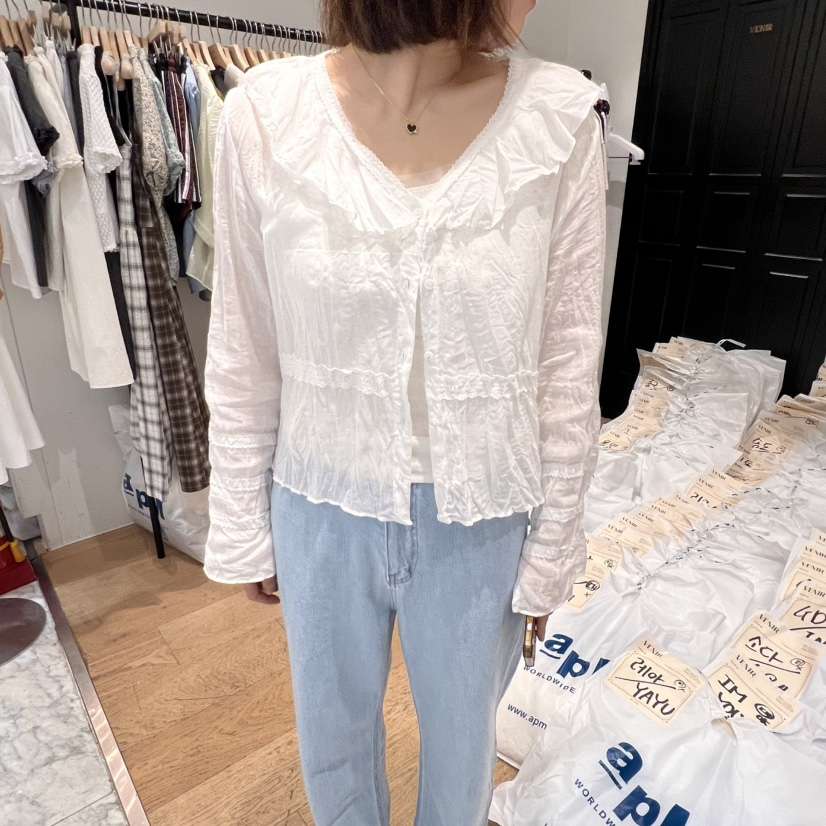 VENIR-a韓國直郵㊣東大門實拍女裝新品人氣25春夏襯衫蕾絲衫VENIR-a襯衫/蕾絲衫