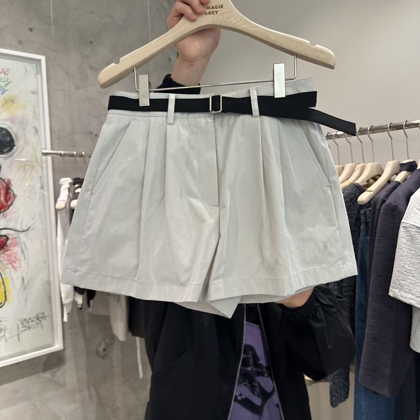 LAMAGIEPIE韓國直郵㊣女裝新款時尚人氣25春夏休閑短褲含腰帶LAMAGIE GREY短褲