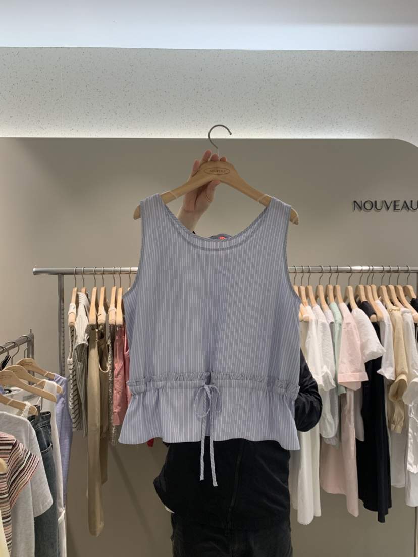 NOUVEAU直郵韓國代購㊣女裝新品25春夏人氣熱賣吊帶背心格紋NOUVEAU吊帶/背心